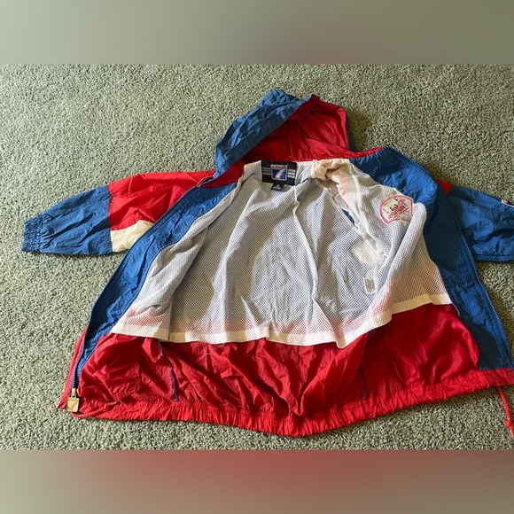 Vintage Logo 7 Phillies Windbreaker Jacket Sz S Red White Blue Nylon Baseball - Picture 9 of 14
